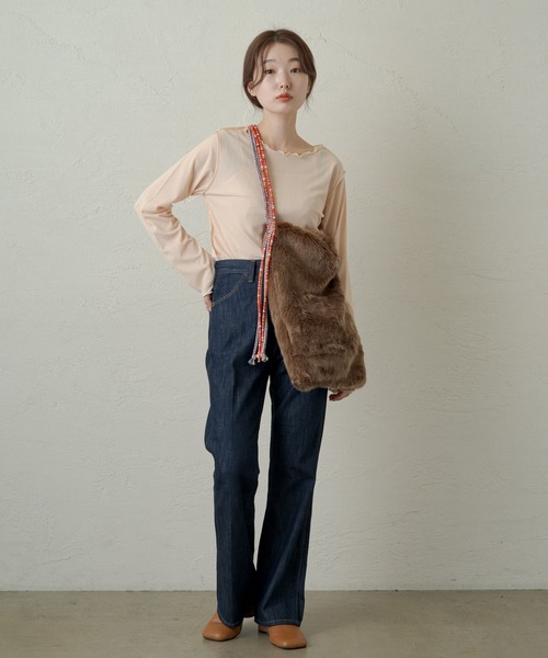 Kastane(カスタネ)の「メッシュ編み楊柳プルオーバー(Tシャツ/カットソー・レディース・ブラック/オフホワイト/ホワイト系その他・FREE)」の12枚目の写真