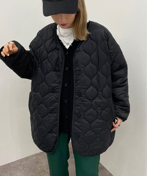 apres jour mignon（アプレジュールミニョン）の「キルティングコート【ZOZOTOWN限定アイテム】（ブルゾン・レディース・ライトベージュ/カーキ/ブラック・フリー/X-LARGE）」の5枚目の写真