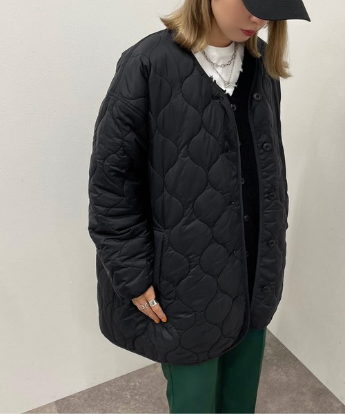 apres jour mignon（アプレジュールミニョン）の「キルティングコート【ZOZOTOWN限定アイテム】（ブルゾン・レディース・ライトベージュ/カーキ/ブラック・フリー/X-LARGE）」の7枚目の写真