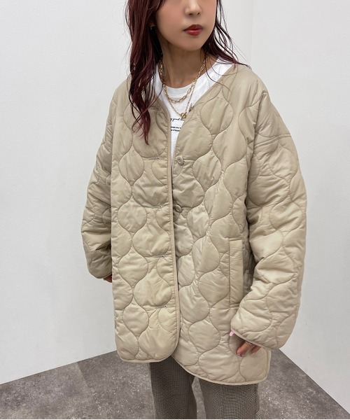 apres jour mignon（アプレジュールミニョン）の「キルティングコート【ZOZOTOWN限定アイテム】（ブルゾン・レディース・ライトベージュ/カーキ/ブラック・フリー/X-LARGE）」の17枚目の写真