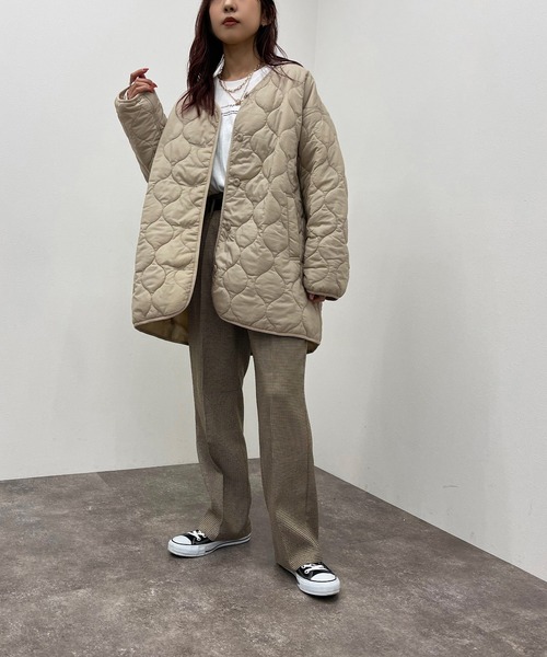 apres jour mignon（アプレジュールミニョン）の「キルティングコート【ZOZOTOWN限定アイテム】（ブルゾン・レディース・ライトベージュ/カーキ/ブラック・フリー/X-LARGE）」の20枚目の写真