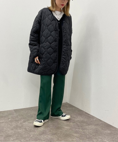 apres jour mignon（アプレジュールミニョン）の「キルティングコート【ZOZOTOWN限定アイテム】（ブルゾン・レディース・ライトベージュ/カーキ/ブラック・フリー/X-LARGE）」の12枚目の写真