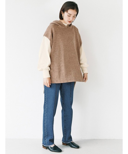 avecmoi(アヴェクモワ)の「【佐藤かなさんプロデュース】 アヴェクモワ ニットパーカーベスト〈ライトブラウン〉(ベスト・レディース・ライトブラウン・MEDIUM/LARGE)」の12枚目の写真