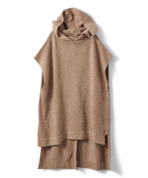 avecmoi(アヴェクモワ)の「【佐藤かなさんプロデュース】 アヴェクモワ ニットパーカーベスト〈ライトブラウン〉(ベスト・レディース・ライトブラウン・MEDIUM/LARGE)」の5枚目の写真