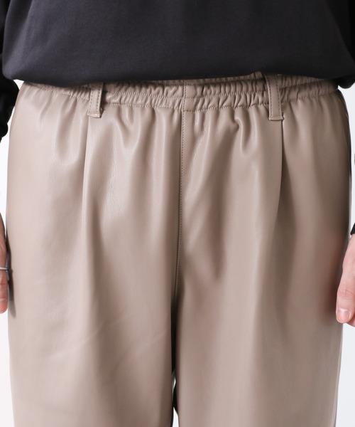 RAGEBLUE(レイジブルー)の「<セットアップ着用可能>シンセティックレザー/タックパンツ/956907(スラックス・メンズ・ブラック/ベージュ・MEDIUM/LARGE)」の8枚目の写真