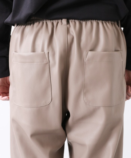 RAGEBLUE(レイジブルー)の「<セットアップ着用可能>シンセティックレザー/タックパンツ/956907(スラックス・メンズ・ブラック/ベージュ・MEDIUM/LARGE)」の18枚目の写真