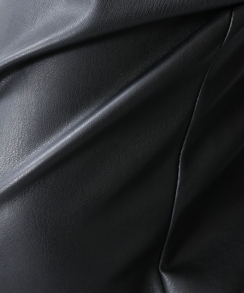 RAGEBLUE(レイジブルー)の「<セットアップ着用可能>シンセティックレザー/タックパンツ/956907(スラックス・メンズ・ブラック/ベージュ・MEDIUM/LARGE)」の9枚目の写真