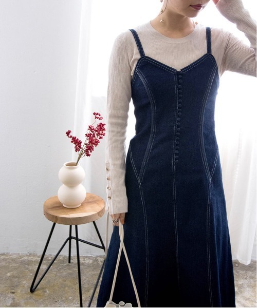 RANDA(ランダ)の「マーメイドデニムワンピース(ワンピース・レディース・ブラック/インディゴブルー・1/0)」の15枚目の写真
