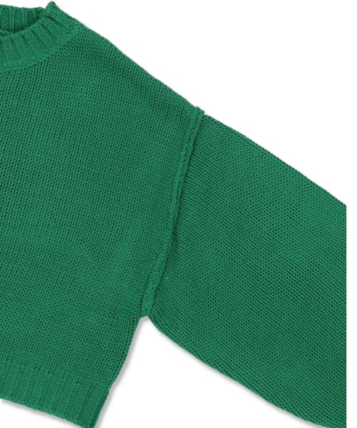 SPINNS（スピンズ）の「ビビットカラーショート丈ニット（ニット/セーター・レディース・ブラック/オレンジ/グリーン/ホワイト・ONESIZE）」の6枚目の写真