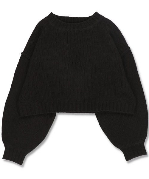 SPINNS（スピンズ）の「ビビットカラーショート丈ニット（ニット/セーター・レディース・ブラック/オレンジ/グリーン/ホワイト・ONESIZE）」の15枚目の写真