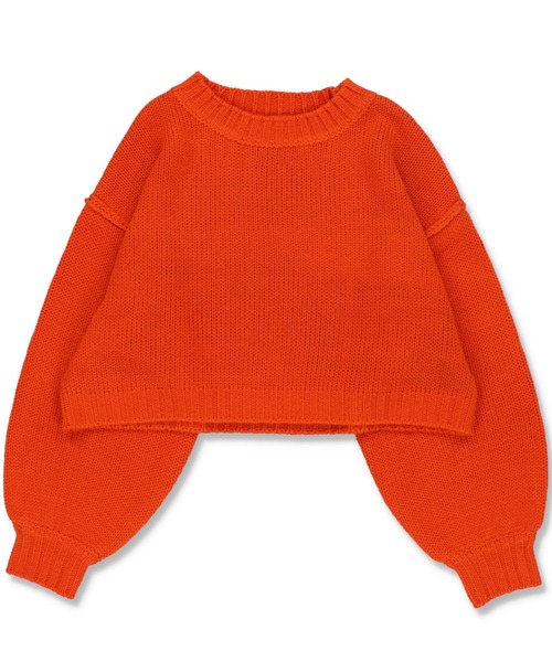 SPINNS（スピンズ）の「ビビットカラーショート丈ニット（ニット/セーター・レディース・ブラック/オレンジ/グリーン/ホワイト・ONESIZE）」の8枚目の写真