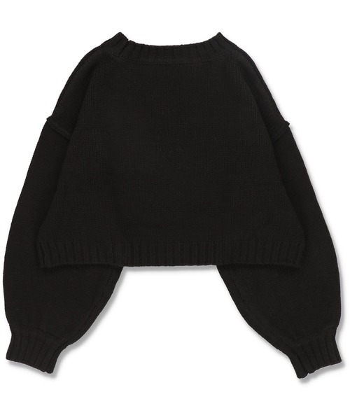 SPINNS（スピンズ）の「ビビットカラーショート丈ニット（ニット/セーター・レディース・ブラック/オレンジ/グリーン/ホワイト・ONESIZE）」の17枚目の写真