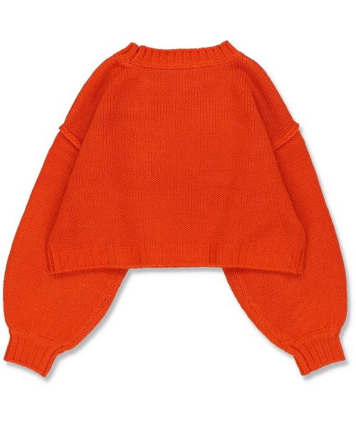 SPINNS（スピンズ）の「ビビットカラーショート丈ニット（ニット/セーター・レディース・ブラック/オレンジ/グリーン/ホワイト・ONESIZE）」の12枚目の写真