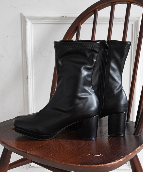 NOFALL（ノーフォール）の「ストームチャンキーヒールストレッチミドルブーツ（ブーツ・レディース・アイボリー/ブラック/ダークブラウン/グレイッシュベージュ・SS/S/M/L/LL/3L）」の13枚目の写真