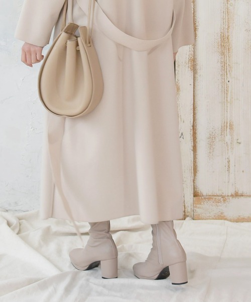 NOFALL（ノーフォール）の「ストームチャンキーヒールストレッチミドルブーツ（ブーツ・レディース・アイボリー/ブラック/ダークブラウン/グレイッシュベージュ・SS/S/M/L/LL/3L）」の7枚目の写真