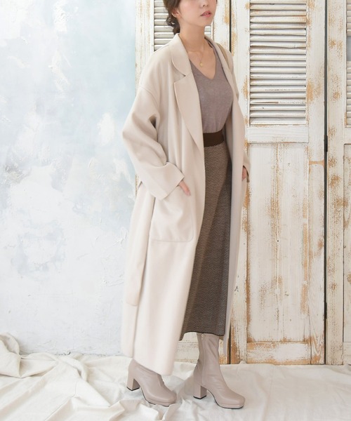 NOFALL（ノーフォール）の「ストームチャンキーヒールストレッチミドルブーツ（ブーツ・レディース・アイボリー/ブラック/ダークブラウン/グレイッシュベージュ・SS/S/M/L/LL/3L）」の11枚目の写真