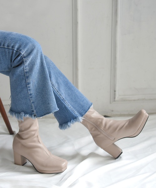 NOFALL（ノーフォール）の「ストームチャンキーヒールストレッチミドルブーツ（ブーツ・レディース・アイボリー/ブラック/ダークブラウン/グレイッシュベージュ・SS/S/M/L/LL/3L）」の18枚目の写真