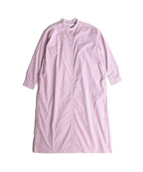 SETTO（セット）の「STRIPE SHIRT ONE-PIECE：ストライプシャツワンピース（シャツワンピース・レディース・ピンク・FREE）」の4枚目の写真