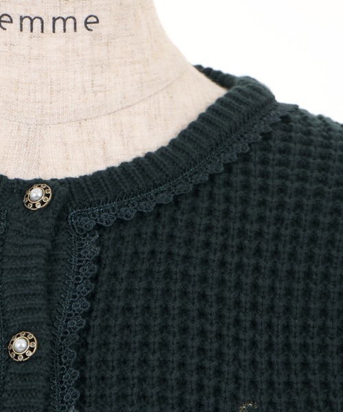 axes femme（アクシーズファム）の「アールヌーヴォー刺繍カーデ（カーディガン/ボレロ・レディース・ホワイト/ダークグリーン/ラベンダー・MEDIUM）」の16枚目の写真