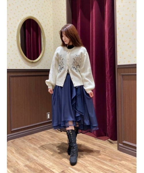 セール】アールヌーヴォー刺繍カーデ（カーディガン/ボレロ）｜axes
