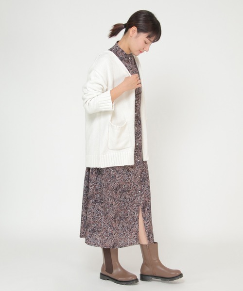 ikka(イッカ)の「モールニットトッパーカーデ(カーディガン/ボレロ・レディース・チャコールグレー/オフホワイト/ダークベージュ・M)」の13枚目の写真