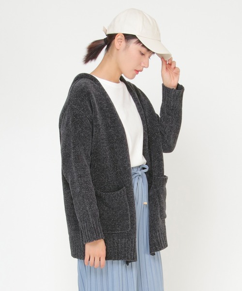 ikka(イッカ)の「モールニットトッパーカーデ(カーディガン/ボレロ・レディース・チャコールグレー/オフホワイト/ダークベージュ・M)」の11枚目の写真