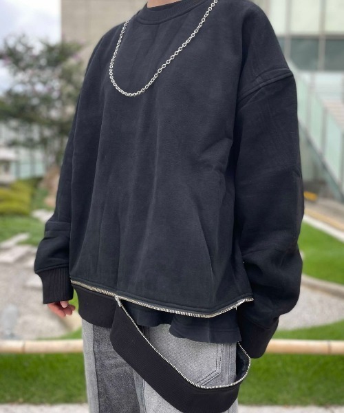 DANKE SCHON（ダンケシェーン）の「DankeSchon/ダンケシェーン/チェーンクルーネックスウェット（スウェット・レディース・ブラック/グレー・MEDIUM/LARGE）」の2枚目の写真