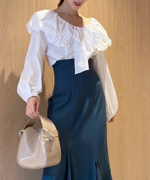 スナイデル Sustainaボウタイブラウス 2025 AW snidel ボウタイシャツ