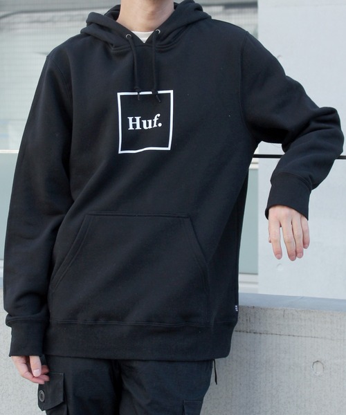【HUF】ハフ ESSENTIALS BOX LOGO P/O HOODIE ボックスロゴ フーディー PF00098
