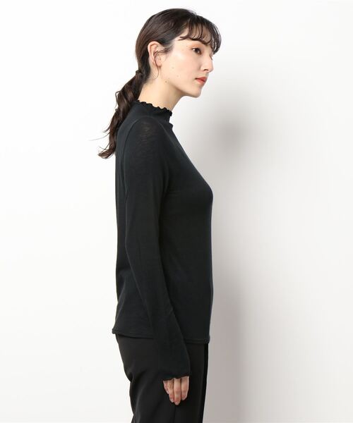 CAPRICIEUX LE'MAGE（カプリシューレマージュ）の「ウール混ソフトタッチハイネックTシャツ（Tシャツ/カットソー・レディース・ブラック/ホワイト/ベージュ・FREE）」の8枚目の写真
