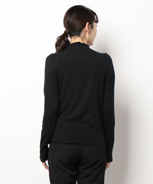 CAPRICIEUX LE'MAGE（カプリシューレマージュ）の「ウール混ソフトタッチハイネックTシャツ（Tシャツ/カットソー・レディース・ブラック/ホワイト/ベージュ・FREE）」の13枚目の写真
