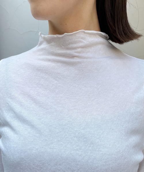 CAPRICIEUX LE'MAGE（カプリシューレマージュ）の「ウール混ソフトタッチハイネックTシャツ（Tシャツ/カットソー・レディース・ブラック/ホワイト/ベージュ・FREE）」の14枚目の写真