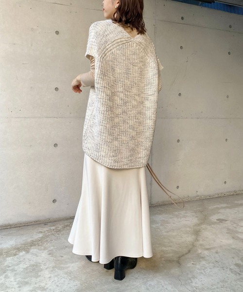CAPRICIEUX LE'MAGE（カプリシューレマージュ）の「ウール混ソフトタッチハイネックTシャツ（Tシャツ/カットソー・レディース・ブラック/ホワイト/ベージュ・FREE）」の22枚目の写真