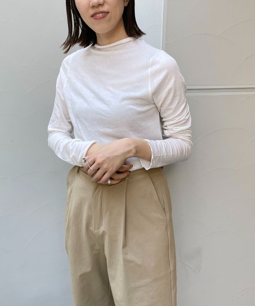 CAPRICIEUX LE'MAGE（カプリシューレマージュ）の「ウール混ソフトタッチハイネックTシャツ（Tシャツ/カットソー・レディース・ブラック/ホワイト/ベージュ・FREE）」の20枚目の写真