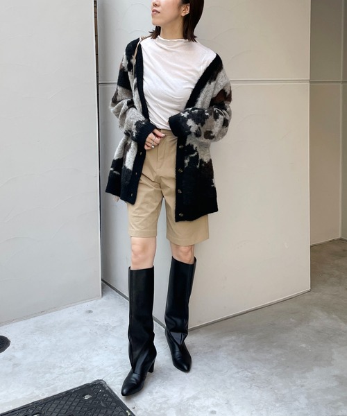 CAPRICIEUX LE'MAGE（カプリシューレマージュ）の「ウール混ソフトタッチハイネックTシャツ（Tシャツ/カットソー・レディース・ブラック/ホワイト/ベージュ・FREE）」の10枚目の写真