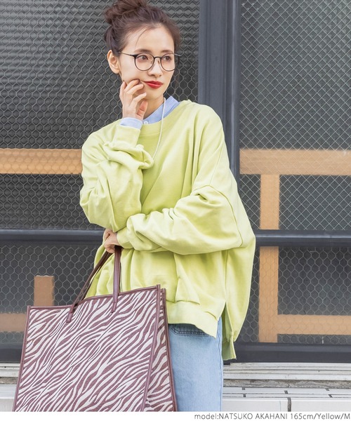 coca（coca）（コカ）の「ピグメントバルーンスウェット（スウェット・レディース・ブラック/イエロー/アイボリー・M/L）」の12枚目の写真