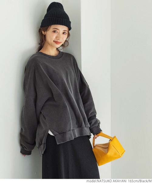 coca（coca）（コカ）の「ピグメントバルーンスウェット（スウェット・レディース・ブラック/イエロー/アイボリー・M/L）」の10枚目の写真