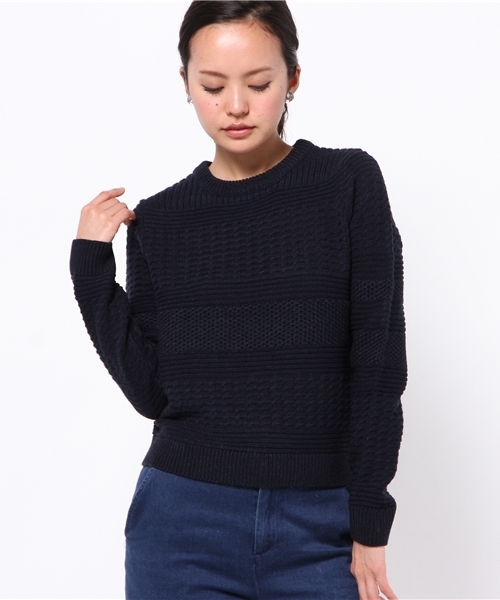 LOUNGEDRESS（ラウンジドレス）の「地柄ニット（ニット/セーター・レディース・アイボリー/イエロー/ネイビー・ﾌﾘ-）」の12枚目の写真