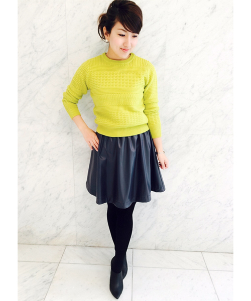 LOUNGEDRESS（ラウンジドレス）の「地柄ニット（ニット/セーター・レディース・アイボリー/イエロー/ネイビー・ﾌﾘ-）」の15枚目の写真