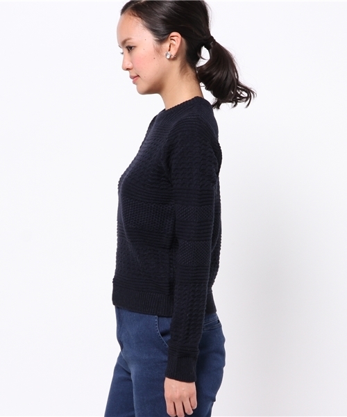 LOUNGEDRESS（ラウンジドレス）の「地柄ニット（ニット/セーター・レディース・アイボリー/イエロー/ネイビー・ﾌﾘ-）」の7枚目の写真