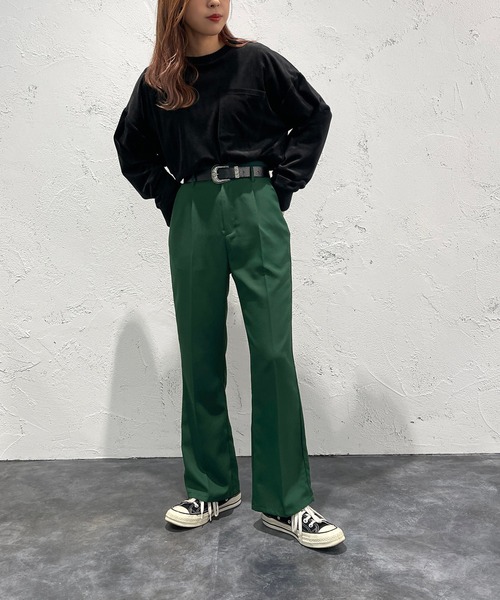 apres jour mignon(アプレジュールミニョン)の「ベロアポケット付きトップス【ZOZOTOWN限定アイテム】(Tシャツ/カットソー・レディース・パープル/ダークグリーン/ブラック・フリー/X-LARGE)」の8枚目の写真