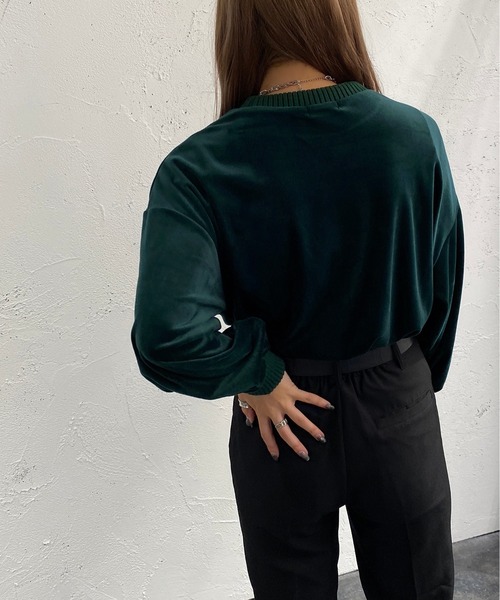 apres jour mignon(アプレジュールミニョン)の「ベロアポケット付きトップス【ZOZOTOWN限定アイテム】(Tシャツ/カットソー・レディース・パープル/ダークグリーン/ブラック・フリー/X-LARGE)」の13枚目の写真