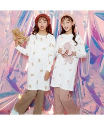 Candychuu（キャンディチュウ）の「アニマルワンピ×ワイドパンツ3点セット（ルームウェア/パジャマ・キッズ）」