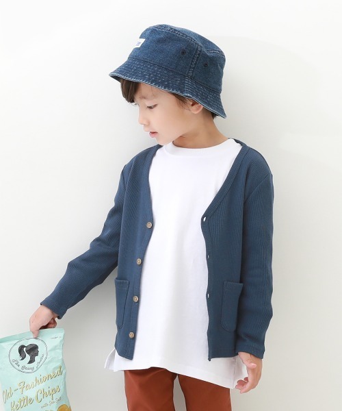 devirock(デビロック)の「無地リブカーディガン(カーディガン/ボレロ・キッズ・ライトブラウン/ブラック/ラベンダー/ブルー系その他2/グリーン系その他/ヘザーチャコール/モカ/スモークピンク/カーキ/ブルー系その他/ワイン/ネイビー/ダークグリーン/パープル系その他/チャコール・150cm/120cm/140cm/160cm/100cm/110cm/130cm)」の10枚目の写真