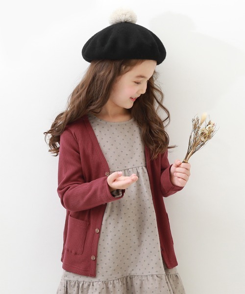 devirock(デビロック)の「無地リブカーディガン(カーディガン/ボレロ・キッズ・ライトブラウン/ブラック/ラベンダー/ブルー系その他2/グリーン系その他/ヘザーチャコール/モカ/スモークピンク/カーキ/ブルー系その他/ワイン/ネイビー/ダークグリーン/パープル系その他/チャコール・150cm/120cm/140cm/160cm/100cm/110cm/130cm)」の15枚目の写真