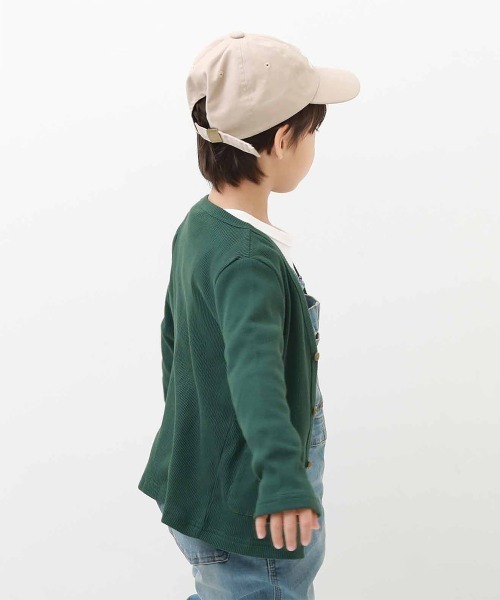 devirock(デビロック)の「無地リブカーディガン(カーディガン/ボレロ・キッズ・ライトブラウン/ブラック/ラベンダー/ブルー系その他2/グリーン系その他/ヘザーチャコール/モカ/スモークピンク/カーキ/ブルー系その他/ワイン/ネイビー/ダークグリーン/パープル系その他/チャコール・150cm/120cm/140cm/160cm/100cm/110cm/130cm)」の7枚目の写真