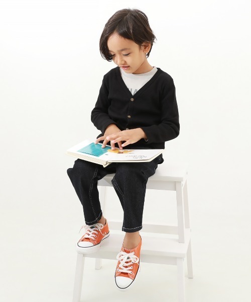 devirock(デビロック)の「無地リブカーディガン(カーディガン/ボレロ・キッズ・ライトブラウン/ブラック/ラベンダー/ブルー系その他2/グリーン系その他/ヘザーチャコール/モカ/スモークピンク/カーキ/ブルー系その他/ワイン/ネイビー/ダークグリーン/パープル系その他/チャコール・150cm/120cm/140cm/160cm/100cm/110cm/130cm)」の16枚目の写真