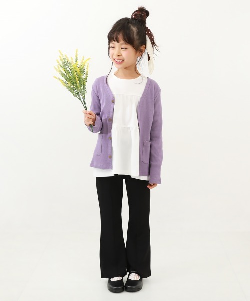 devirock(デビロック)の「無地リブカーディガン(カーディガン/ボレロ・キッズ・ライトブラウン/ブラック/ラベンダー/ブルー系その他2/グリーン系その他/ヘザーチャコール/モカ/スモークピンク/カーキ/ブルー系その他/ワイン/ネイビー/ダークグリーン/パープル系その他/チャコール・150cm/120cm/140cm/160cm/100cm/110cm/130cm)」の21枚目の写真