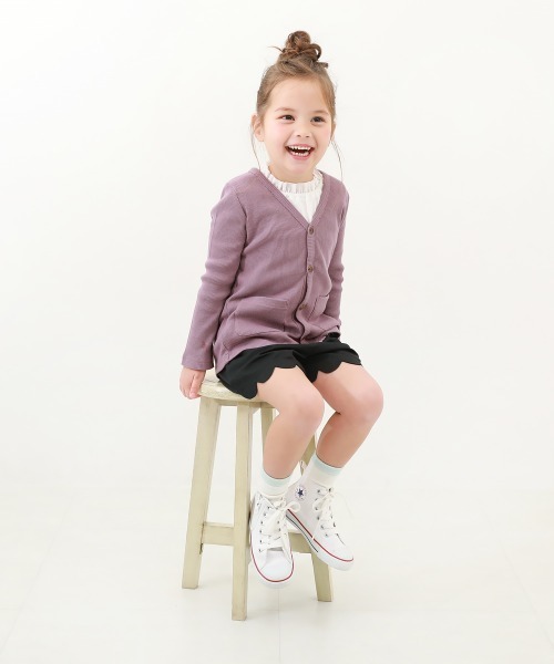 devirock(デビロック)の「無地リブカーディガン(カーディガン/ボレロ・キッズ・ライトブラウン/ブラック/ラベンダー/ブルー系その他2/グリーン系その他/ヘザーチャコール/モカ/スモークピンク/カーキ/ブルー系その他/ワイン/ネイビー/ダークグリーン/パープル系その他/チャコール・150cm/120cm/140cm/160cm/100cm/110cm/130cm)」の20枚目の写真