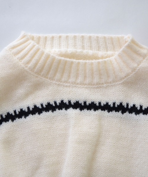 ibeul_(イベール)の「クラッシュボーダーニット(ニット/セーター・レディース・ブラック/アイボリー/ベージュ・FREE)」の10枚目の写真